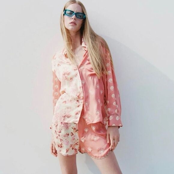 ZARA Silia Set Matching Top & Shorts Floral Embroidered Coordinated 2 Piece - Picture 2 of 13